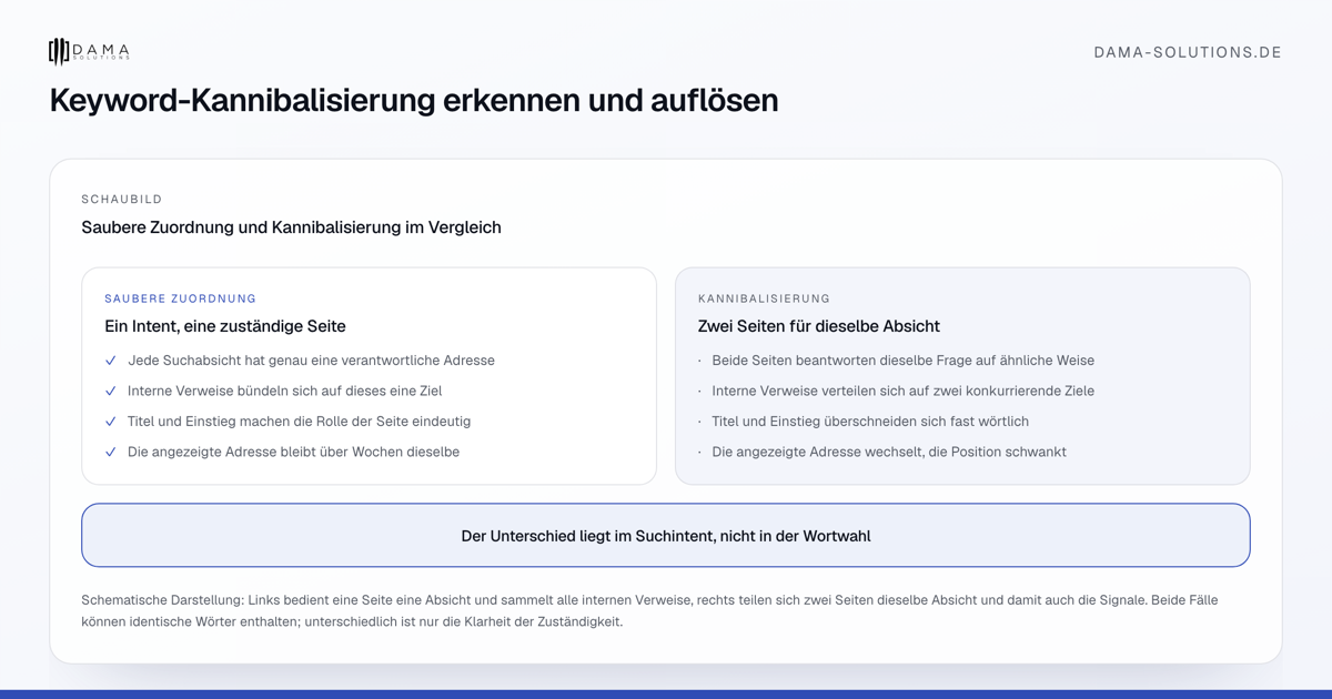 Saubere Zuordnung und Kannibalisierung im Vergleich